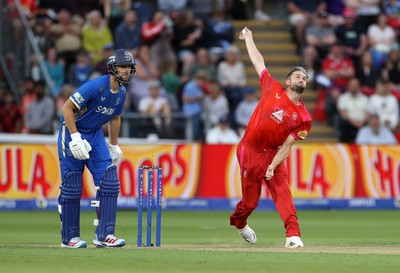 250726 - Welsh Fire v MI London - The Hundred - Chris Woakes of Welsh Fire bowling