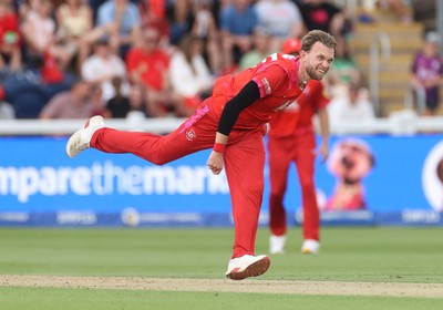 030826 - Welsh Fire v Southern Brave - The Hundred - Sam Cook of Welsh Fire bowling