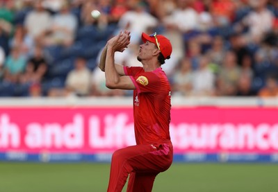 030826 - Welsh Fire v Southern Brave - The Hundred - Marco Jansen of Welsh Fire catches the ball to dismiss Jofra Archer