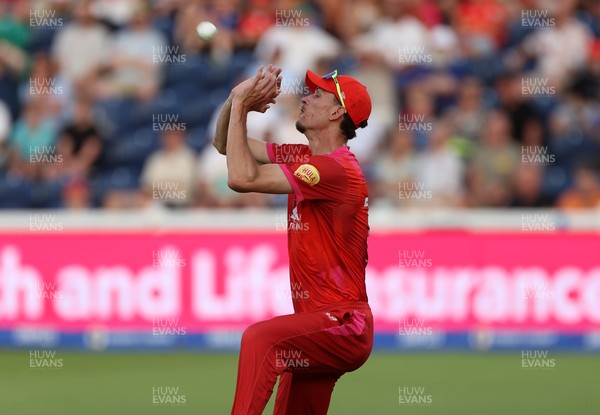 030826 - Welsh Fire v Southern Brave - The Hundred - Marco Jansen of Welsh Fire catches the ball to dismiss Jofra Archer