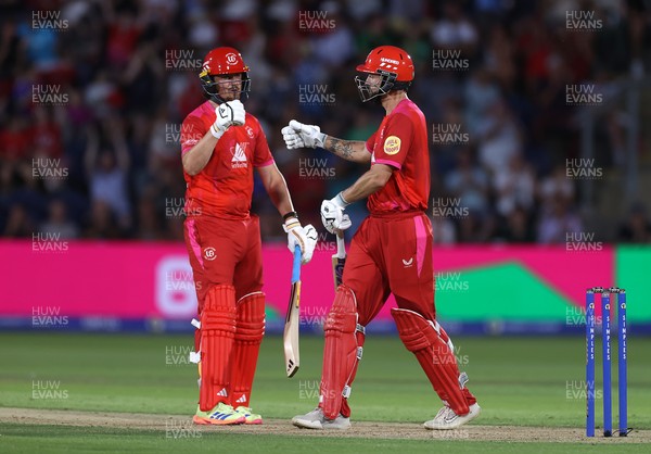 030826 - Welsh Fire v Southern Brave - The Hundred - Tom Kohler-Cadmore and Matthew Short of Welsh Fire batting