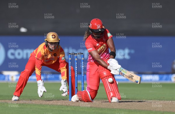 100824 - Welsh Fire v Birmingham Phoenix, The Hundred - Hayley Matthews of Welsh Fire survives an lbw appeal