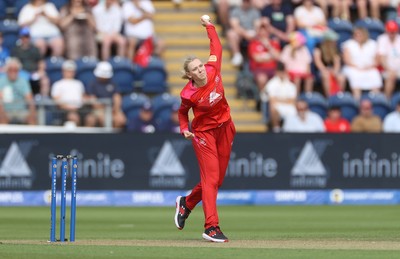 250726 - Welsh Fire Women v MI London Women - The Hundred - Sophia Smale of Welsh Fire bowling