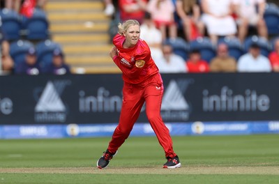 250726 - Welsh Fire Women v MI London Women - The Hundred - Sophia Smale of Welsh Fire bowling