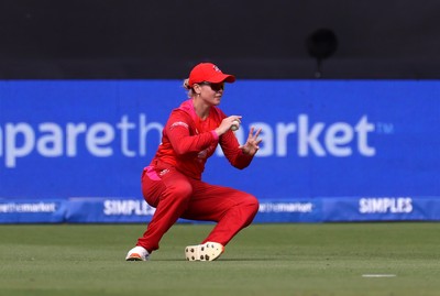 250726 - Welsh Fire Women v MI London Women - The Hundred - Georgia Voll catches the ball to dismiss Melie Kerr of MI London