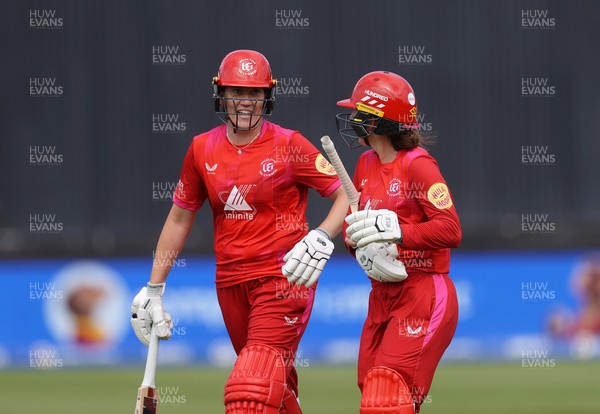 250726 - Welsh Fire Women v MI London Women - The Hundred - Em Arlott and Georgia Wareham of Welsh Fire batting
