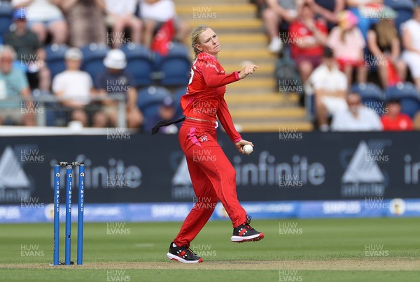 250726 - Welsh Fire Women v MI London Women - The Hundred - Sophia Smale of Welsh Fire bowling