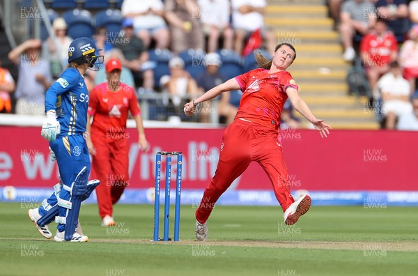 250726 - Welsh Fire Women v MI London Women - The Hundred - Grace Potts of Welsh Fire bowling