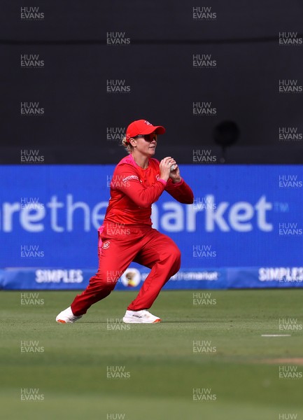 250726 - Welsh Fire Women v MI London Women - The Hundred - Georgia Voll catches the ball to dismiss Melie Kerr of MI London