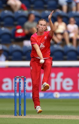 030826 - Welsh Fire Women v Southern Brave Women - The Hundred - Orla Prendergast of Welsh Fire bowling