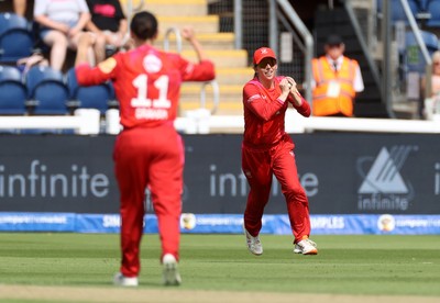 030826 - Welsh Fire Women v Southern Brave Women - The Hundred - Georgia Wareham of Welsh Fire catches the ball to dismiss Jemimah Rodrigues