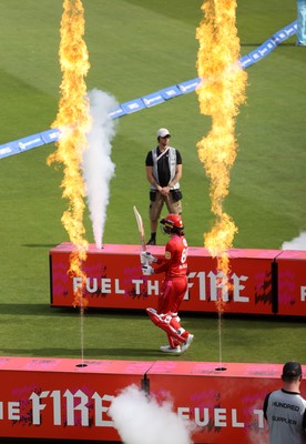 030826 - Welsh Fire Women v Southern Brave Women - The Hundred - Welsh Fire come onto the field for the second innings