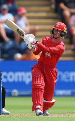 290726 - Welsh Fire Women v Trent Rockets Women, The Hundred - Freya Kemp of Welsh Fire plays a shot