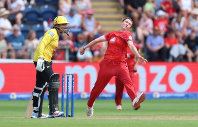 290726 - Welsh Fire Women v Trent Rockets Women, The Hundred - Grace Potts of Welsh Fire bowls