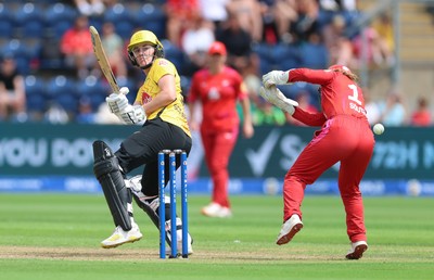 290726 - Welsh Fire Women v Trent Rockets Women, The Hundred - Nat Sciver-Brunt of Trent Rockets hits a four