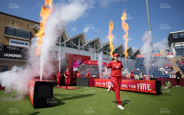 290726 - Welsh Fire Women v Trent Rockets Women, The Hundred - Welsh Fire run out at the start of the match