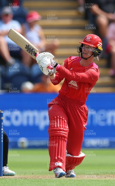 290726 - Welsh Fire Women v Trent Rockets Women, The Hundred - Freya Kemp of Welsh Fire plays a shot