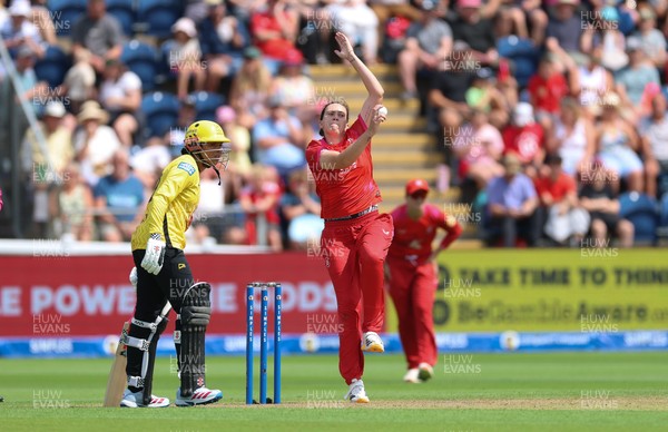 290726 - Welsh Fire Women v Trent Rockets Women, The Hundred - Em Arlott of Welsh Fire bowls