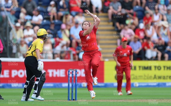 290726 - Welsh Fire Women v Trent Rockets Women, The Hundred - Em Arlott of Welsh Fire bowls