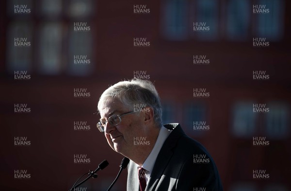221121 - Picture shows First Minister Mark Drakeford at the Senedd to announce a partnership between the Welsh Government and Plaid Cymru Senedd Group