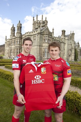 300413 - British & Irish Lions Squad Announcement -George North and Jonathan Davies of Scarlets at Margam Park, south Wales after being named in the British & Irish Lions squad 