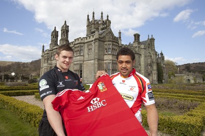 300413 - British & Irish Lions Squad Announcement -Dan Lydiate and Toby Faletau of Newport-Gwent Dragons at Margam Park, south Wales after being named in the British & Irish Lions squad 