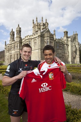 300413 - British & Irish Lions Squad Announcement -Dan Lydiate and Toby Faletau of Newport-Gwent Dragons at Margam Park, south Wales after being named in the British & Irish Lions squad 