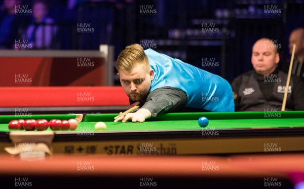 280218 - Welsh Open Snooker, Motorpoint Arena, Cardiff - Jackson Page during his  second round match against Stuart Bingham