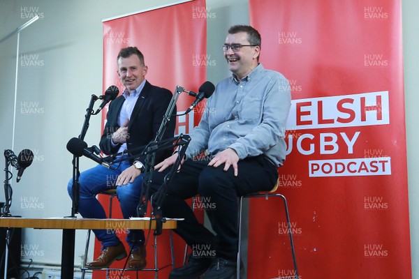 130320 - The Welsh Rugby Podcast Live with Nigel Owens & James Hook at Cilfynydd RFC in aid of the WRU flood relief fund -  Nigel Owens and Simon Thomas