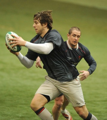 29.02.08 - Wales Rugby Training - Ryan Jones in action during training 