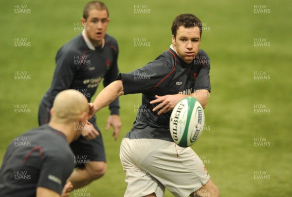 29.02.08 - Wales Rugby Training - Mark Jones in action during training 