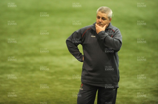 29.02.08 - Wales Rugby Training - Wales Coach, Warren Gatland looks on during training 