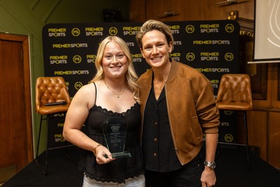 150926 - Welsh Rugby Writers’ Association Annual Awards, in association with Premier Sports - Wales Women’s Young Player of the Year – Seren Lockwood (Brython Thunder & Wales Women), presented by  Philippa Tuttiet
