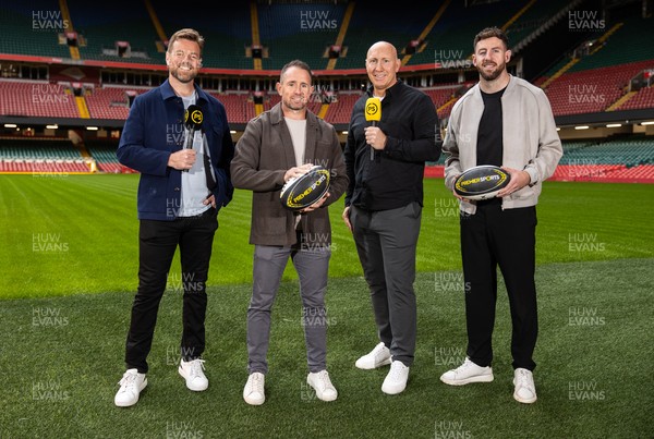 180925 - Welsh Rugby Writers Awards - Premier Sports Presenters Ross Harries, Shane Williams, Tom Shanklin and Alex Cuthbert 