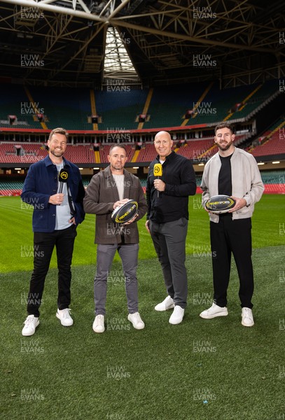 180925 - Welsh Rugby Writers Awards - Premier Sports Presenters Ross Harries, Shane Williams, Tom Shanklin and Alex Cuthbert 