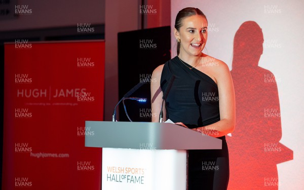 140923 - Welsh Sports Hall of Fame Dinner, Cardiff City Stadium - Molly Stephens co-hosts the event