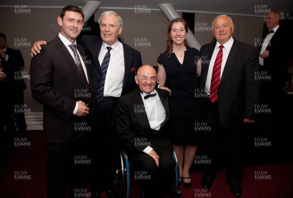 170513 - Welsh Sports Hall of Fame, 24th Roll of Honour Dinner, Millennium Stadium, Cardiff - The newest inductees into the Welsh Sports Hall of Fame, clockwise from left, David Morgan, Ron Jones, Nicole Cooke, Clive Rowlands and John Harris