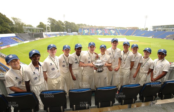 110817 - Welsh Clubs U15 Cup Final -Northop Hall U15s celebrate after winning the trophy  