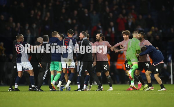 020122 West Bromwich Albion v Cardiff City, Sky Bet Championship - Players and staff from both team come to blows at the end of the match