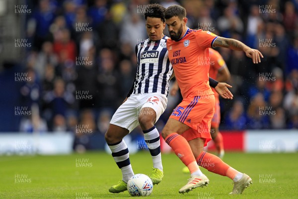 051019 - West Bromwich Albion v Cardiff City, Sky Bet Championship - Marlon Pack of Cardiff City (right) and Matheus Pereira of West Bromwich Albion battle for the ball