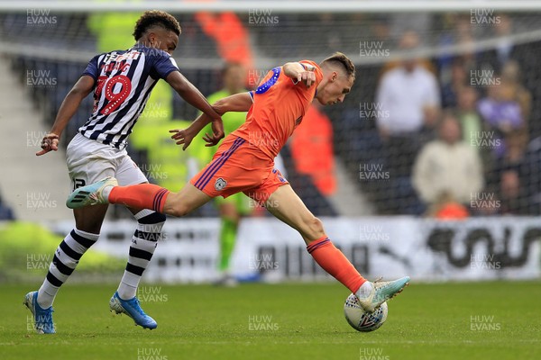 051019 - West Bromwich Albion v Cardiff City, Sky Bet Championship - Gavin Whyte of Cardiff City (right) in action with Grady Diangana of West Bromwich Albion