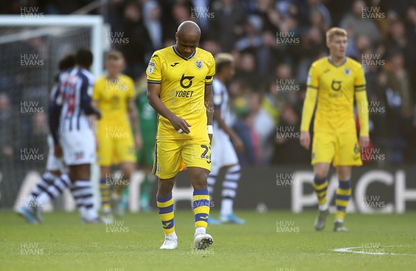 081219 - West Bromwich Albion v Swansea City - SkyBet Championship - Dejected Andre Ayew of Swansea City after West Brom's third goal