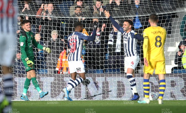081219 - West Bromwich Albion v Swansea City - SkyBet Championship - Kyle Edwards celebrates scoring a goal with Hal Robson-Kanu of West Bromwich Albion