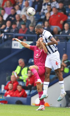 120823 - West Bromwich Albion v Swansea City - Sky Bet Championship - Jerry Yates of Swansea and Semi Ajayi of West Bromwich Albion