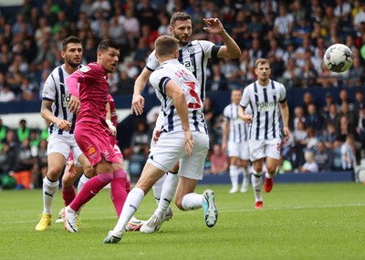 120823 - West Bromwich Albion v Swansea City - Sky Bet Championship - Joel Piroe of Swansea tries a shot on goal but saved