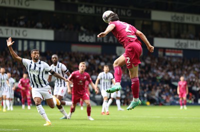 120823 - West Bromwich Albion v Swansea City - Sky Bet Championship - Joshua Key  of Swansea heads to goal