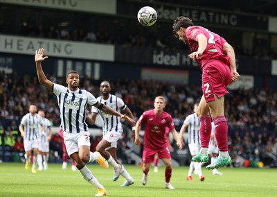 120823 - West Bromwich Albion v Swansea City - Sky Bet Championship - Joshua Key  of Swansea heads to goal