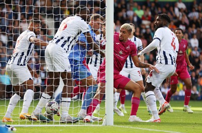 120823 - West Bromwich Albion v Swansea City - Sky Bet Championship - Nathan Wood of Swansea taps in the ball to score their 2nd goal