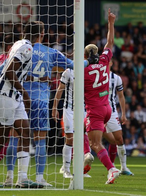 120823 - West Bromwich Albion v Swansea City - Sky Bet Championship - Nathan Wood of Swansea celebrates scoring their 2nd goal