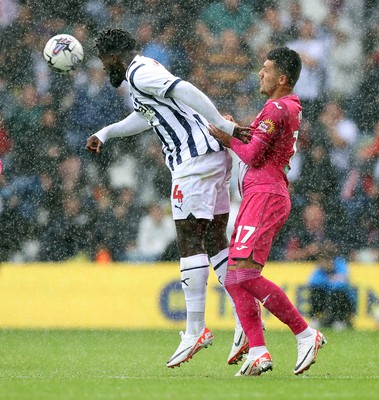 120823 - West Bromwich Albion v Swansea City - Sky Bet Championship - Joel Piroe of Swansea and Cedric Kipre of West Bromwich Albion